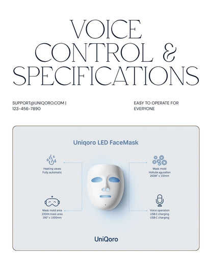 Uniqoro LED Face Mask - Heating Functionality Enhanced Skincare