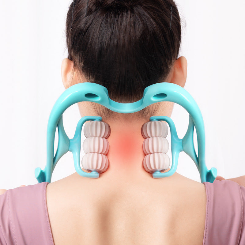 Cervical Neck Massager – 6-Roller Manual Trigger Point Relief