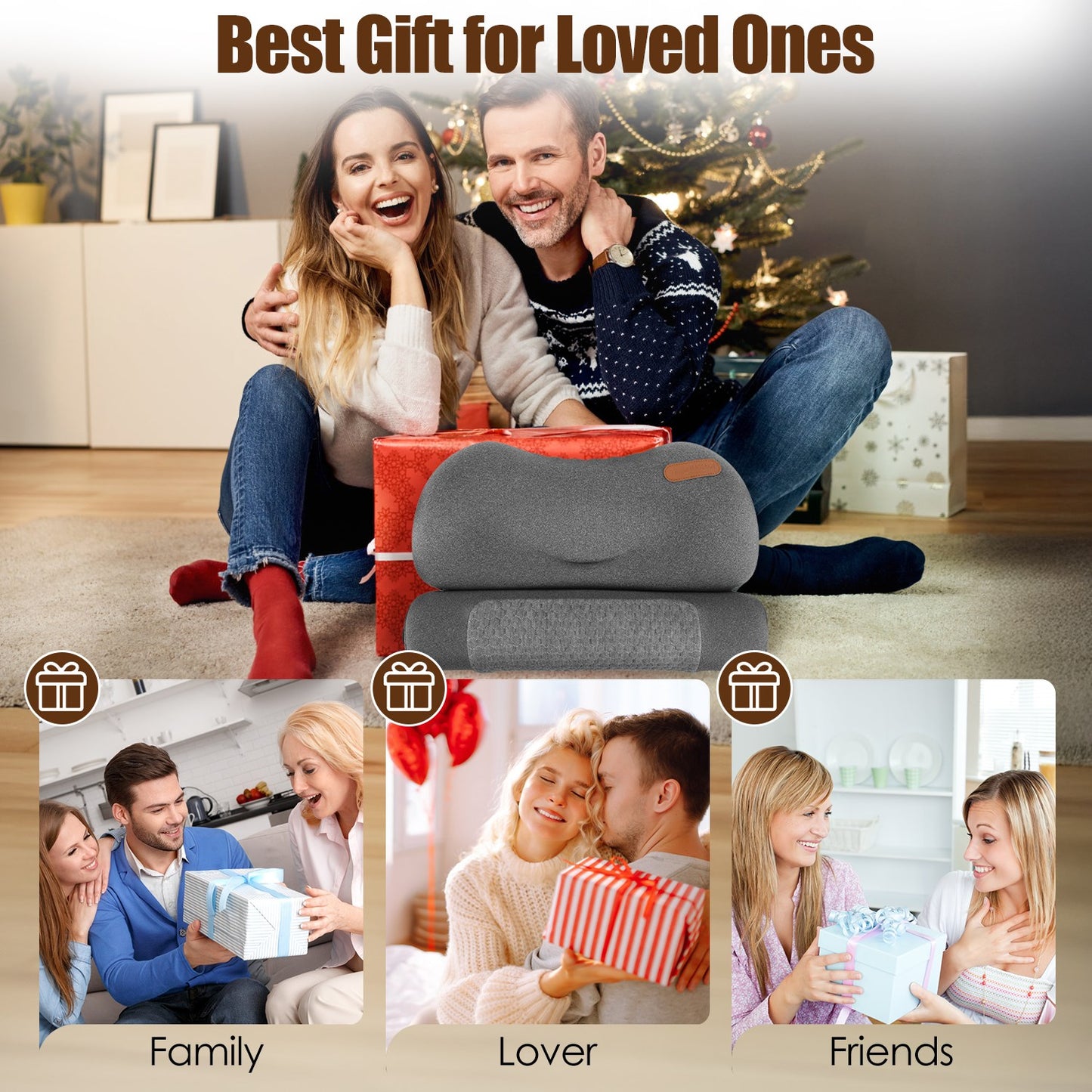 USB Heated Neck Pillow – Memory Foam Cervical Pain Relief