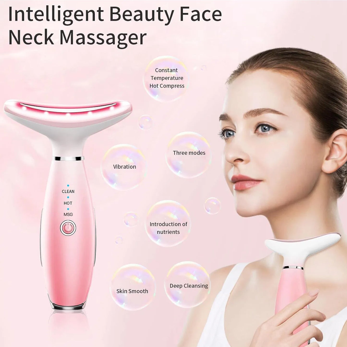 Neck & Face Massager 3-in-1 – Thermal Vibration Skin Lifting