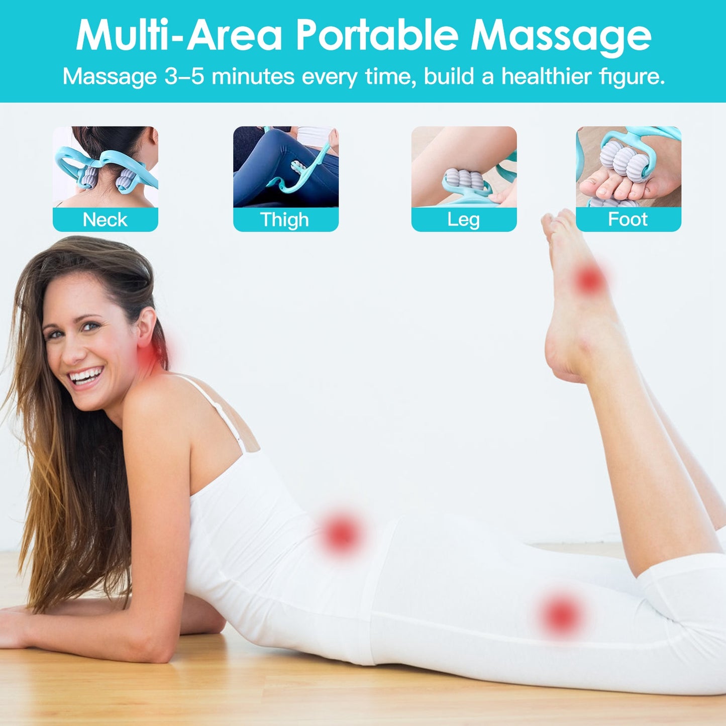 Neck Roller Massager – 360° 6-Ball Manual Trigger Point