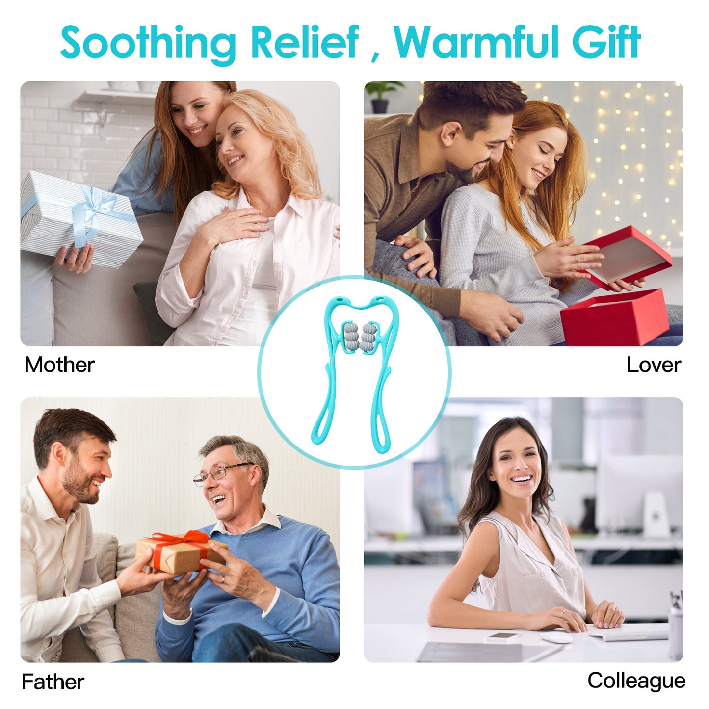 Neck Roller Massager – 360° 6-Ball Manual Trigger Point
