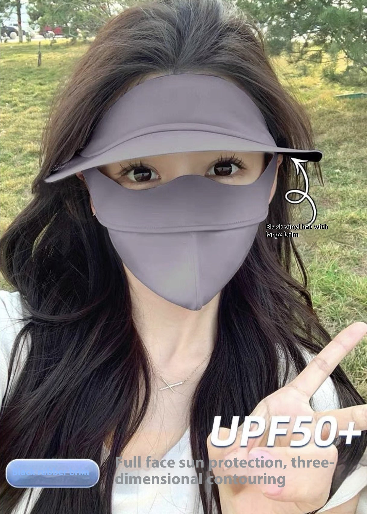 Ice Silk Sun Face Mask – UPF 50+ UV Protection Outdoor Hat