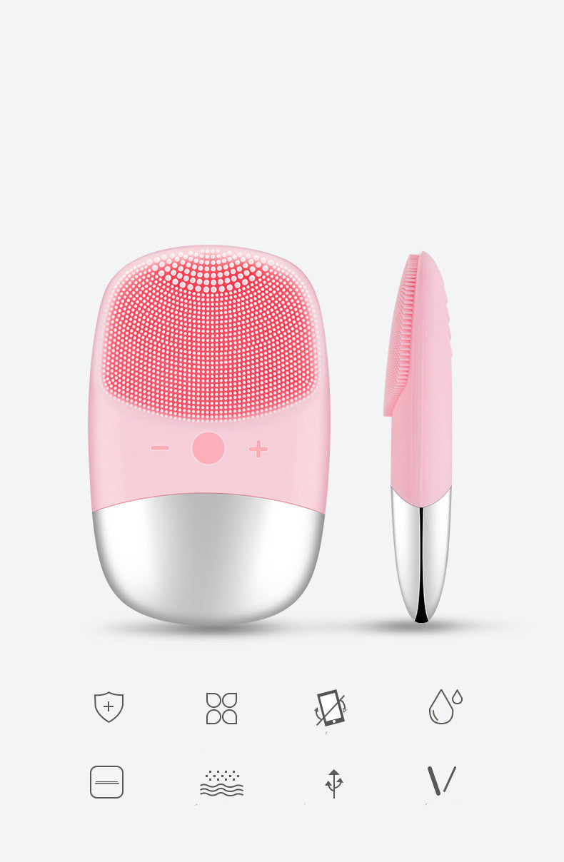 Mini Sonic Silicone Face Cleanser – USB Rechargeable Pore Brush