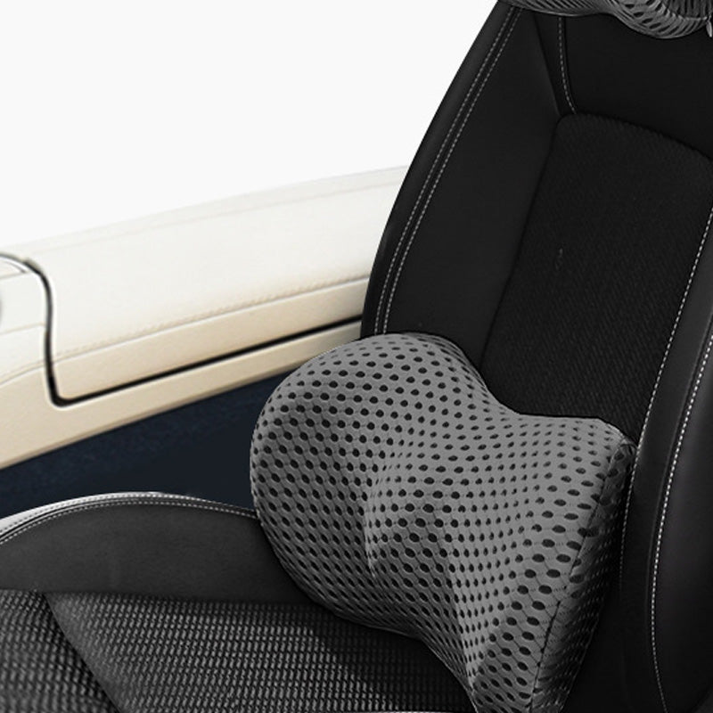 Memory Foam Car Headrest & Lumbar Support – Driver Comfort