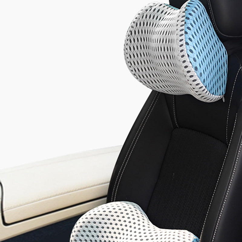 Memory Foam Car Headrest & Lumbar Support – Driver Comfort
