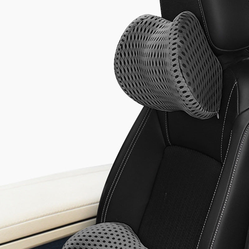 Memory Foam Car Headrest & Lumbar Support – Driver Comfort