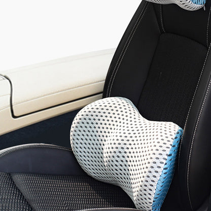 Memory Foam Car Headrest & Lumbar Support – Driver Comfort