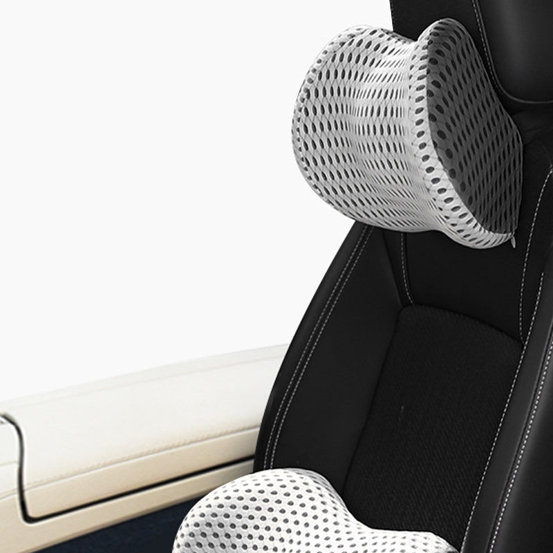 Memory Foam Car Headrest & Lumbar Support – Driver Comfort