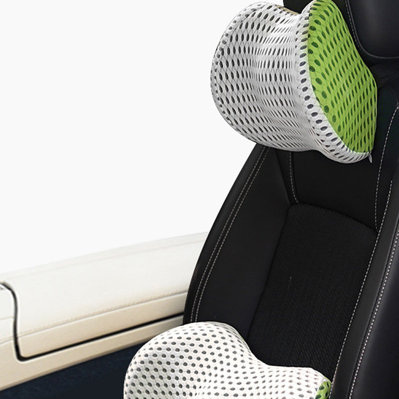 Memory Foam Car Headrest & Lumbar Support – Driver Comfort