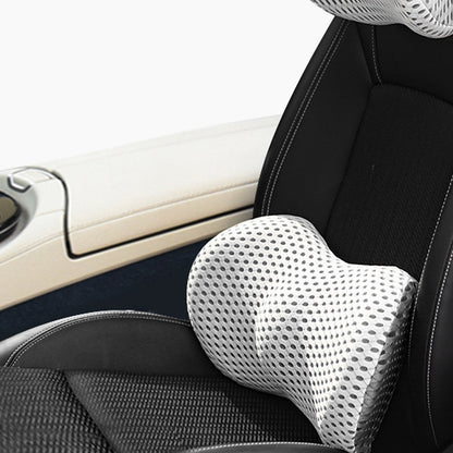 Memory Foam Car Headrest & Lumbar Support – Driver Comfort