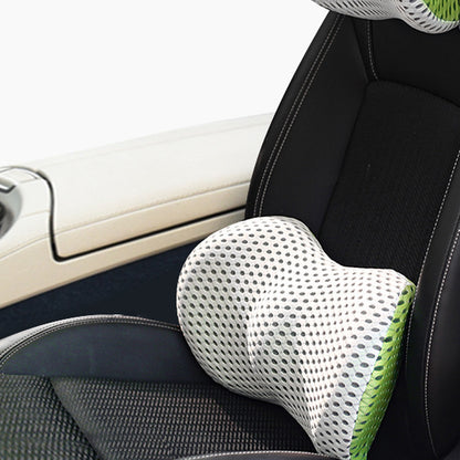 Memory Foam Car Headrest & Lumbar Support – Driver Comfort