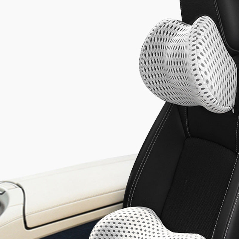 Memory Foam Car Headrest & Lumbar Support – Driver Comfort
