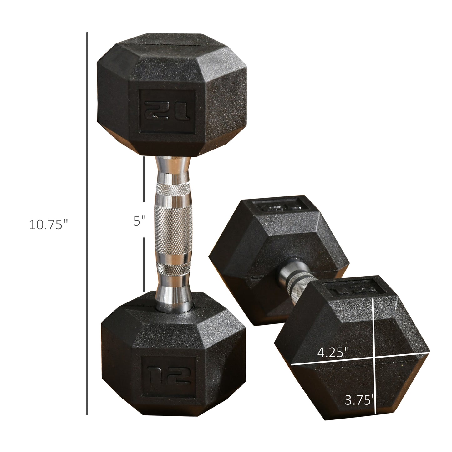 Hex Rubber Dumbbell Set – Non-Slip Home Gym Weight Set