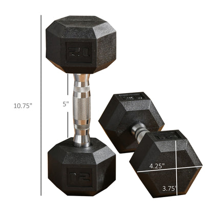 Hex Rubber Dumbbell Set – Non-Slip Home Gym Weight Set