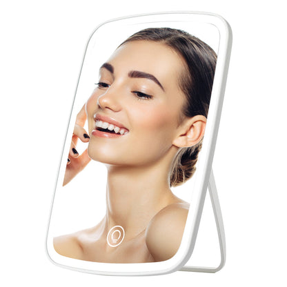 LED Lighted Makeup Mirror – USB Rechargeable Vanity Desk Mirror