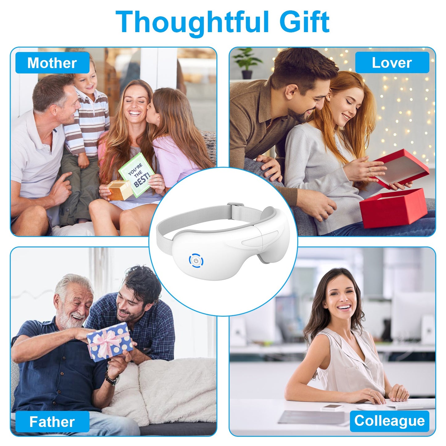 Eye Massager with Heat – Air Pressure Vibration Stress Relief