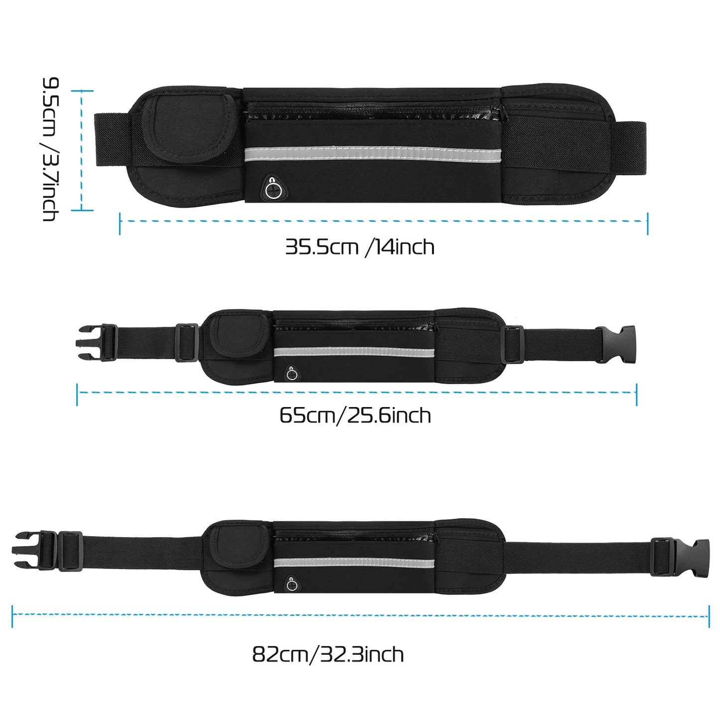 Running Waist Bag – Waterproof Lycra Sports Belt Phone Holder