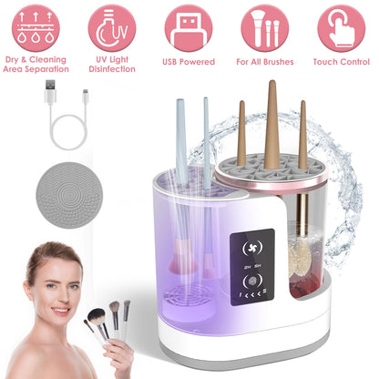 Electric Makeup Brush Cleaner – 4-in-1 UV Sterilizer Machine