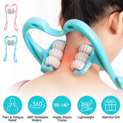 Neck Roller Massager – 360° 6-Ball Manual Trigger Point