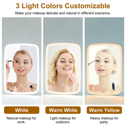 LED Lighted Makeup Mirror – USB Rechargeable Vanity Desk Mirror