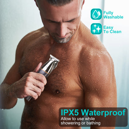 Beard Trimmer for Men – 5-in-1 IPX5 Waterproof Grooming Kit