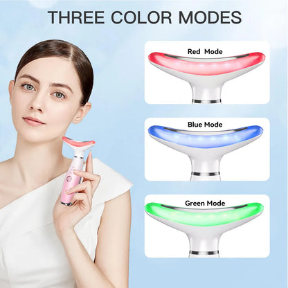 Neck & Face Massager 3-in-1 – Thermal Vibration Skin Lifting
