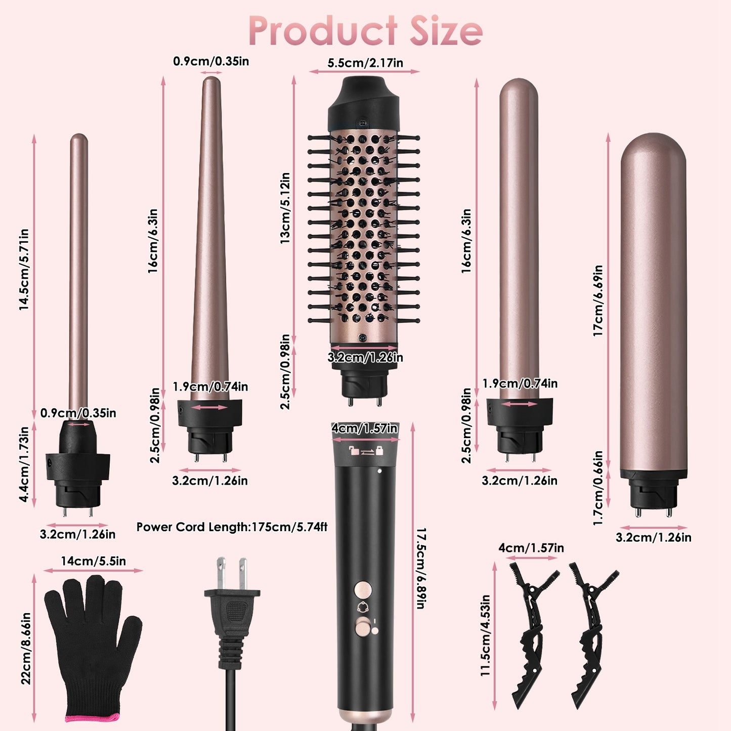 5-in-1 Curling Wand Set – 5 Barrels All Hair Types