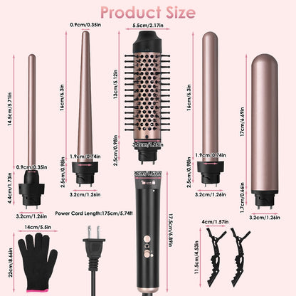 5-in-1 Curling Wand Set – 5 Barrels All Hair Types