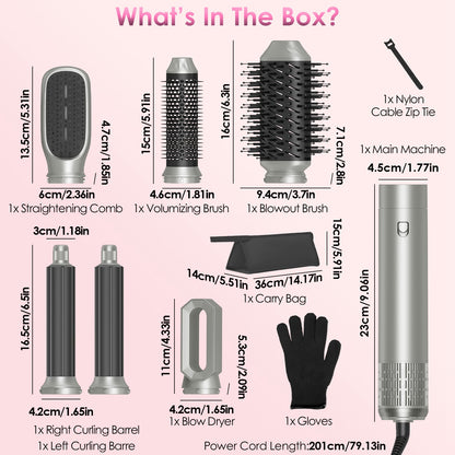 6-in-1 Hot Air Styler – Blow Dryer Brush Curler Combo