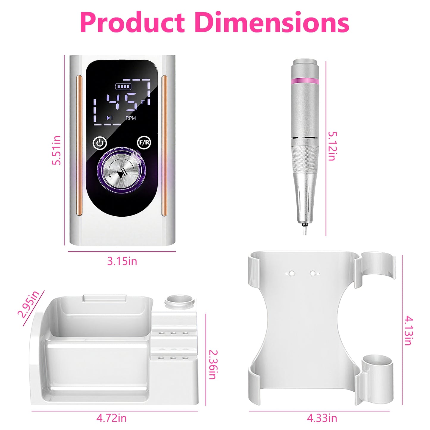 Electric Nail Drill Kit – 45,000 RPM Cordless Acrylic Gel