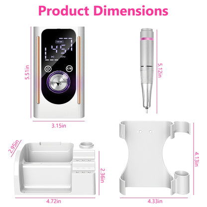 Electric Nail Drill Kit – 45,000 RPM Cordless Acrylic Gel