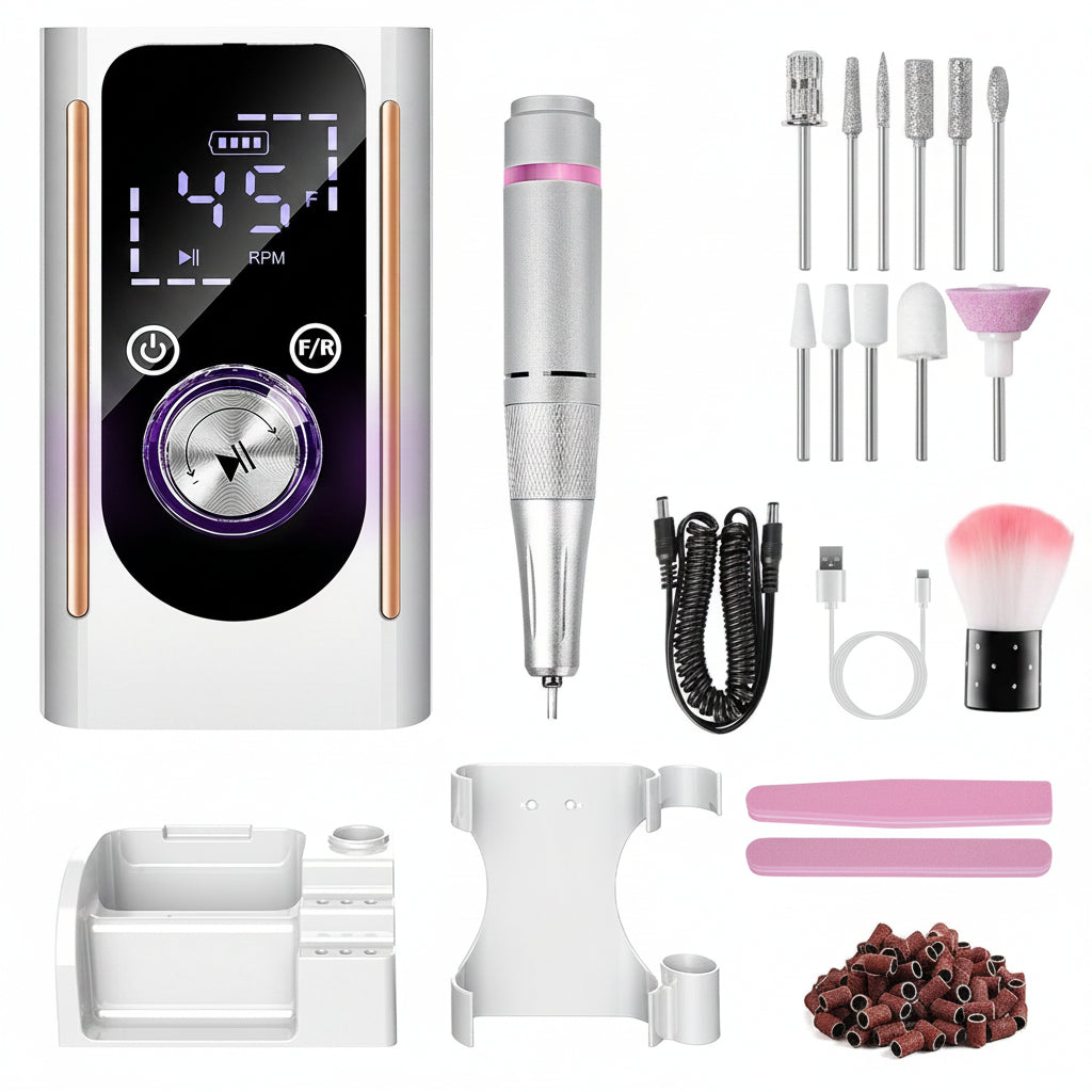 Electric Nail Drill Kit – 45,000 RPM Cordless Acrylic Gel