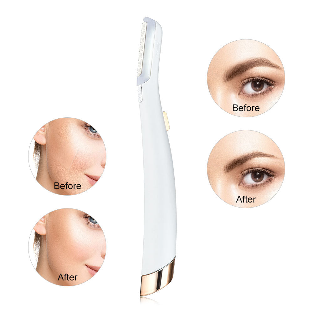 Electric Eyebrow Trimmer – LED Painless Facial Hair Remover