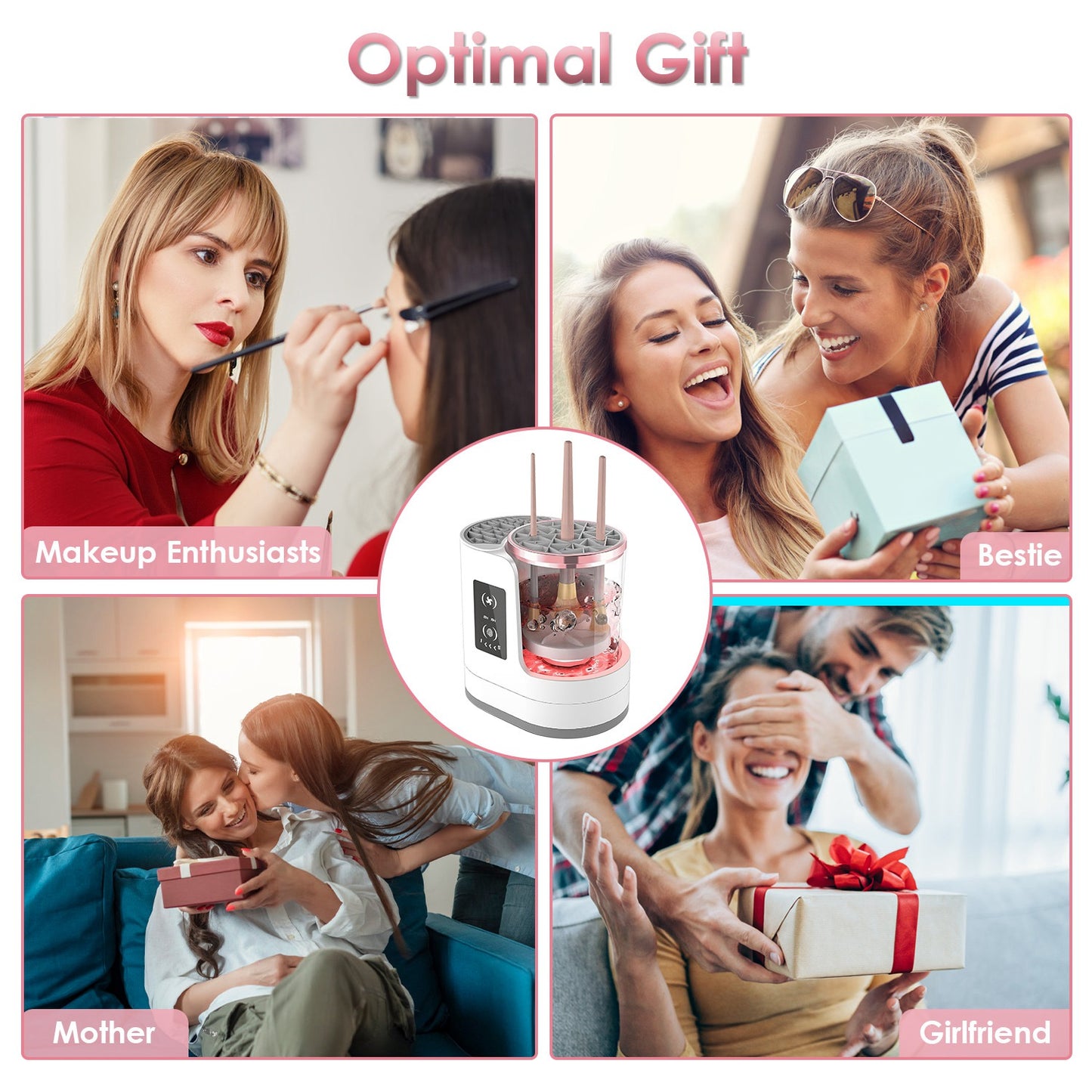 Electric Makeup Brush Cleaner – 4-in-1 UV Sterilizer Machine