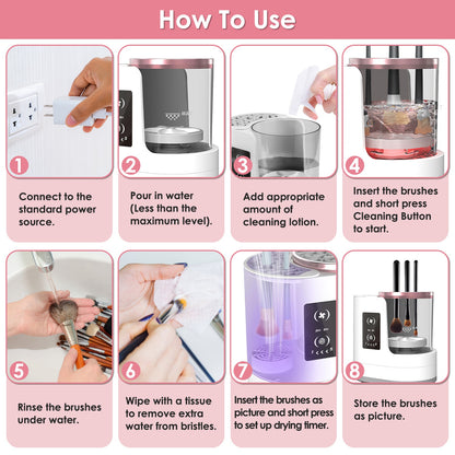 Electric Makeup Brush Cleaner – 4-in-1 UV Sterilizer Machine