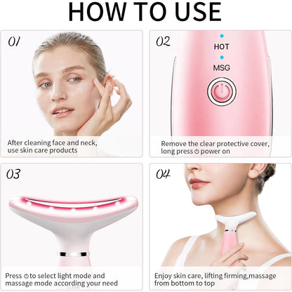 Neck & Face Massager 3-in-1 – Thermal Vibration Skin Lifting