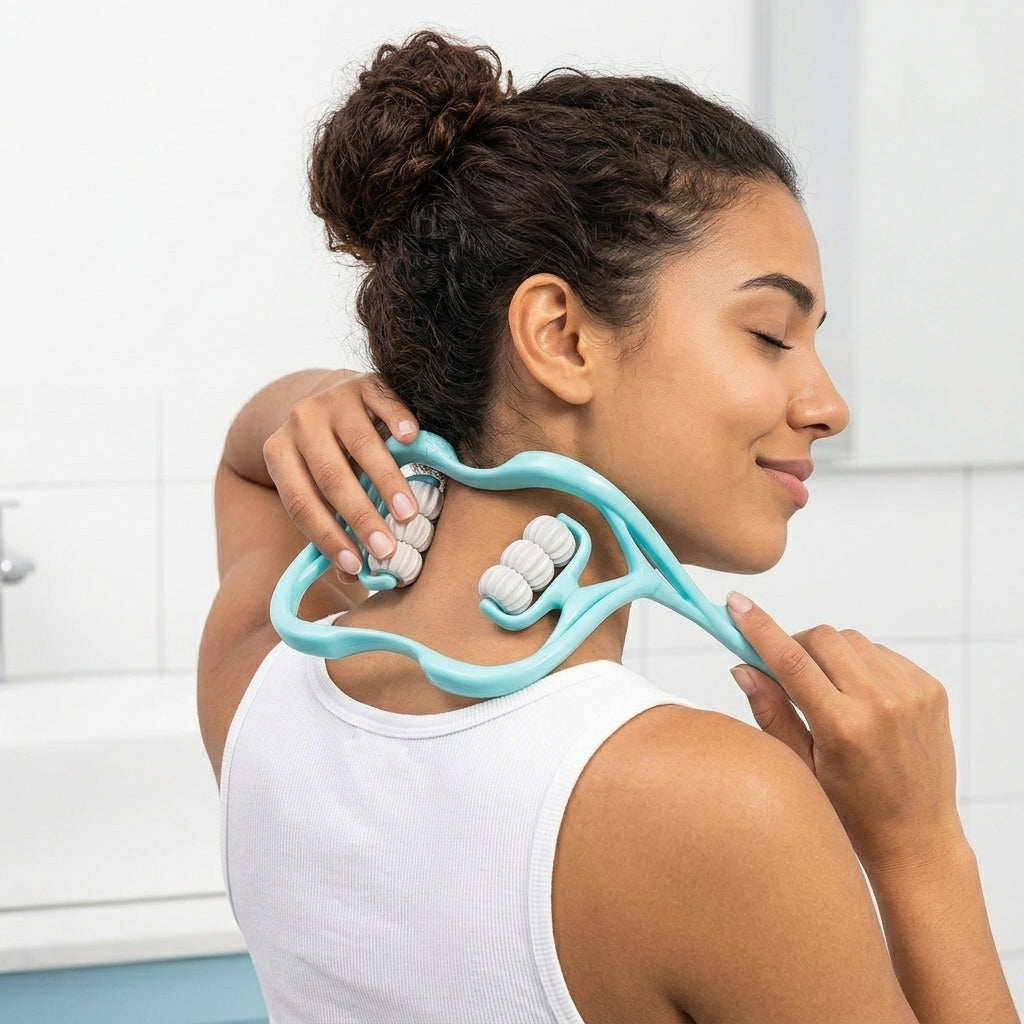 Cervical Neck Massager – 6-Roller Manual Trigger Point Relief