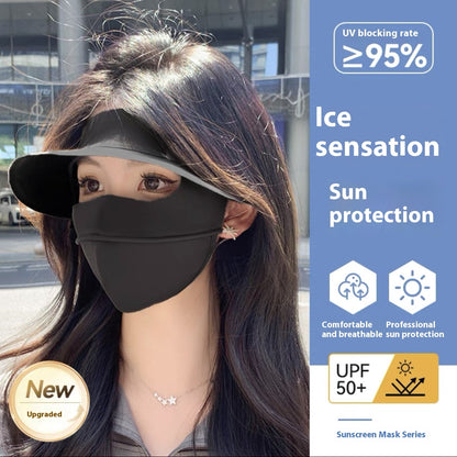 Ice Silk Sun Face Mask – UPF 50+ UV Protection Outdoor Hat