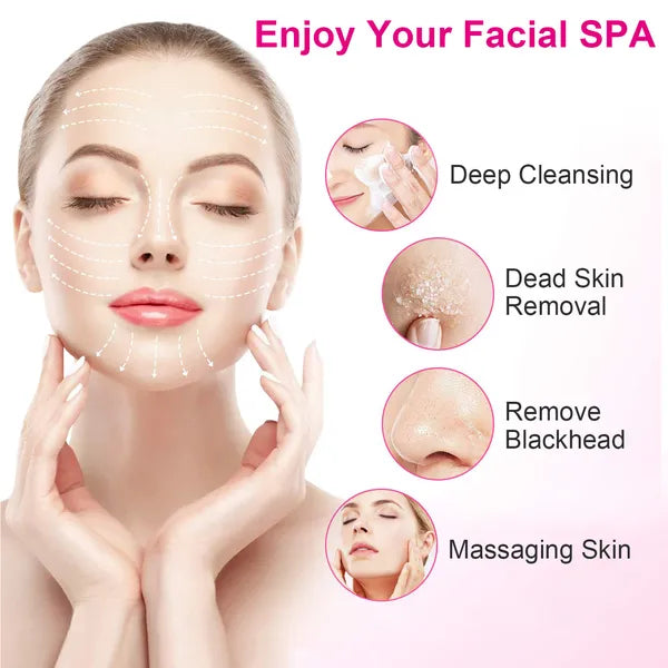 Waterproof Facial Cleansing Brush – 5 Heads Spin Pore Scrubber
