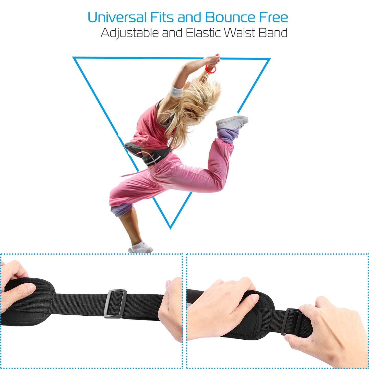 Running Waist Bag – Waterproof Lycra Sports Belt Phone Holder