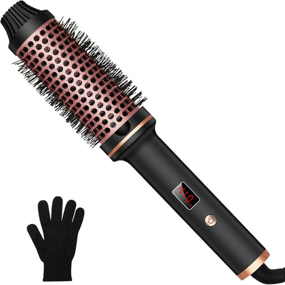 Ceramic Tourmaline Curling Iron Brush – 1.5" Dual Voltage