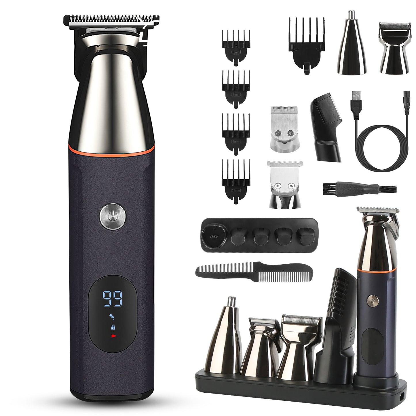 Beard Trimmer for Men – 5-in-1 IPX5 Waterproof Grooming Kit