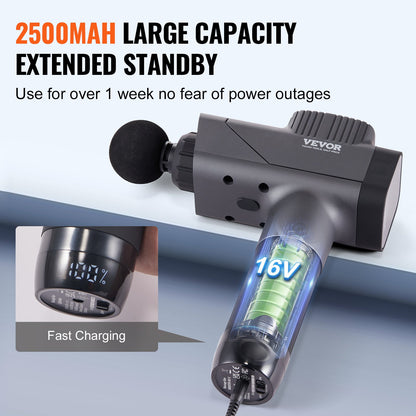 Massage Gun Deep Tissue – 8 Speed 6 Heads Percussion Recovery