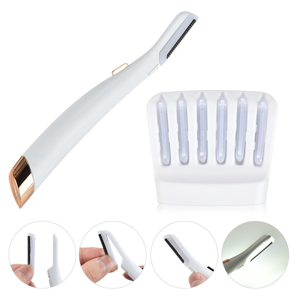 Electric Eyebrow Trimmer – LED Painless Facial Hair Remover