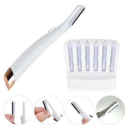 Electric Eyebrow Trimmer – LED Painless Facial Hair Remover