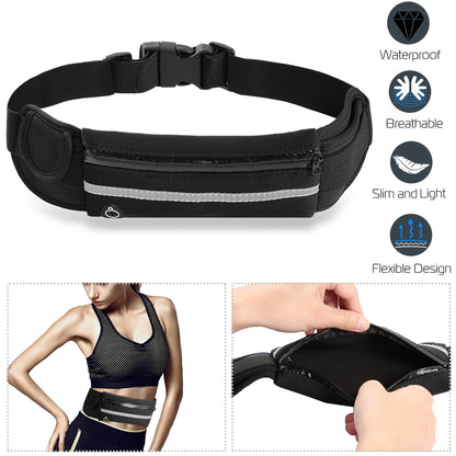 Running Waist Bag – Waterproof Lycra Sports Belt Phone Holder