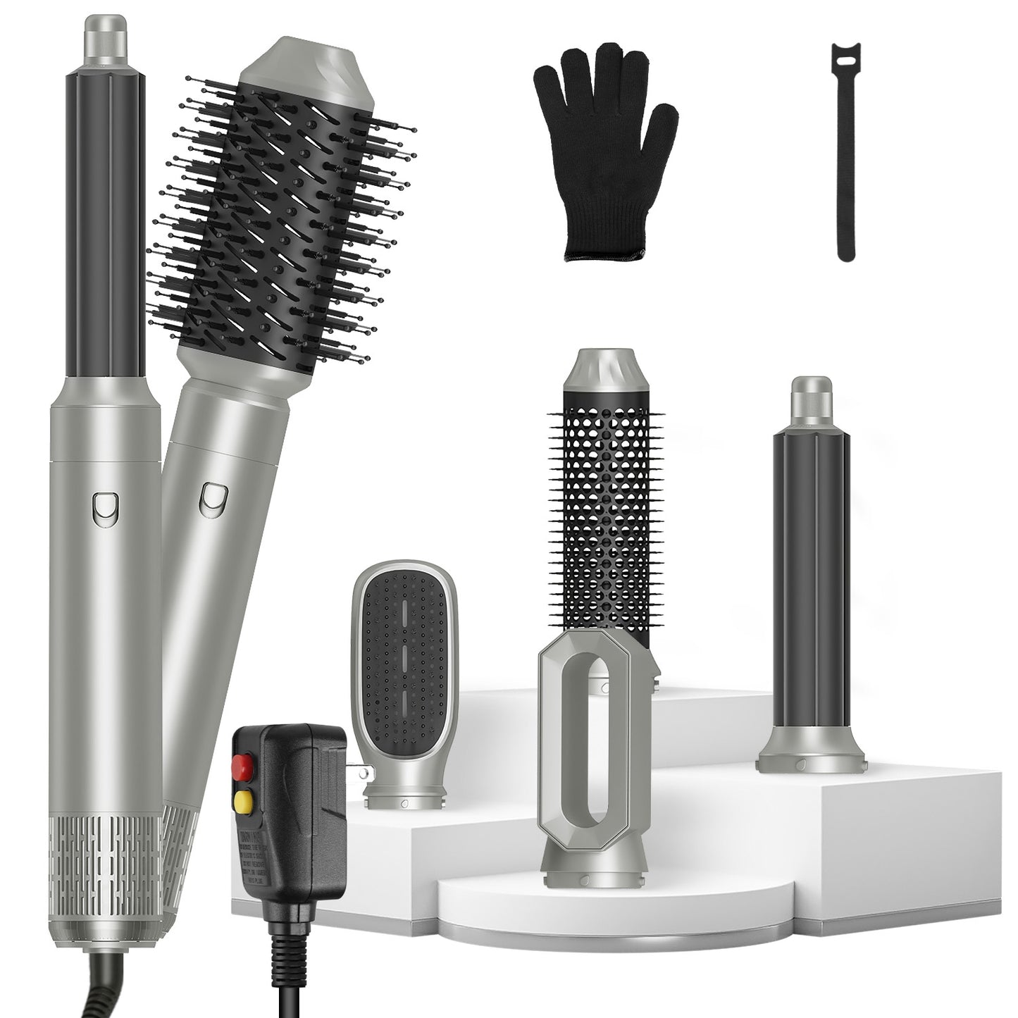 6-in-1 Hot Air Styler – Blow Dryer Brush Curler Combo