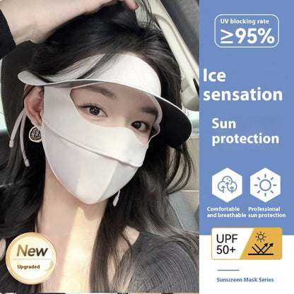 Ice Silk Sun Face Mask – UPF 50+ UV Protection Outdoor Hat