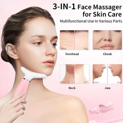Neck & Face Massager 3-in-1 – Thermal Vibration Skin Lifting
